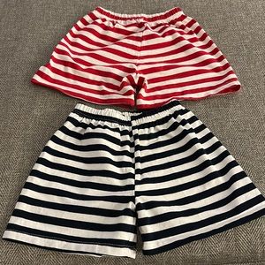 Knit Striped Shorts Bundle (red and navy). Size - 18-24 months